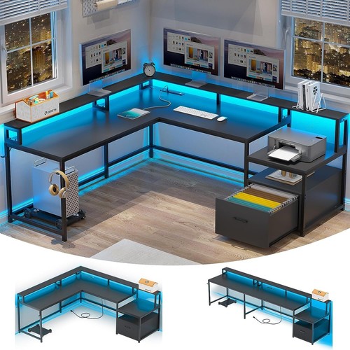 Shaped computer desk - shaped,